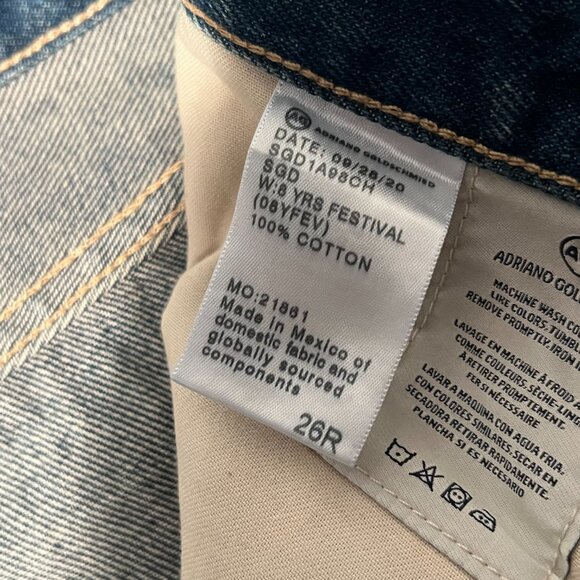 AG Adriano Goldschmied women's jeans 26 blue vintage high waist baggy boyfriend - Picture 11 of 16